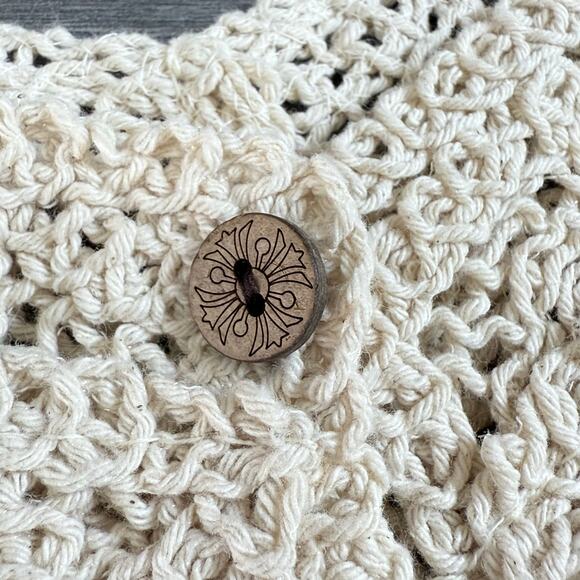 Crocheted Sleeveless Top Size S Cottagecore Beachy Bohemian Coconut Girl Retro - Picture 7 of 16